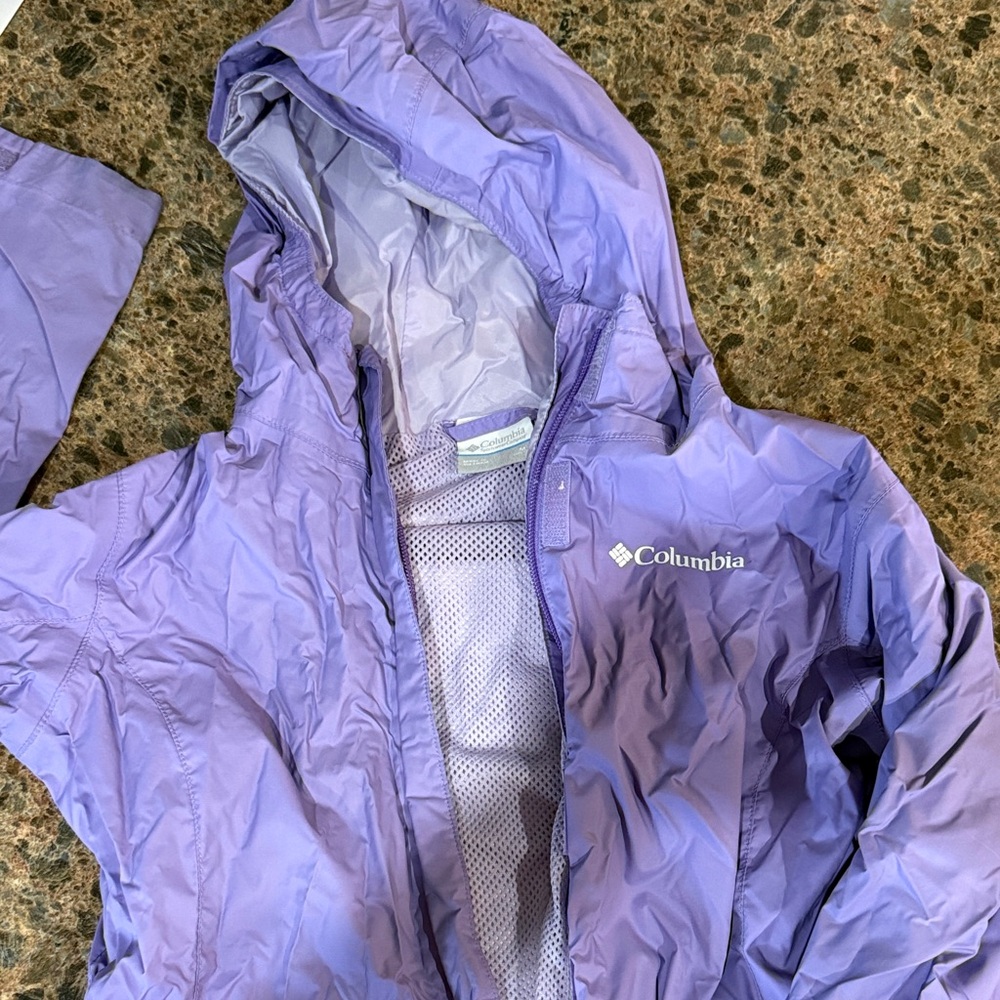 Columbia Lavender Hooded Windbreaker medium